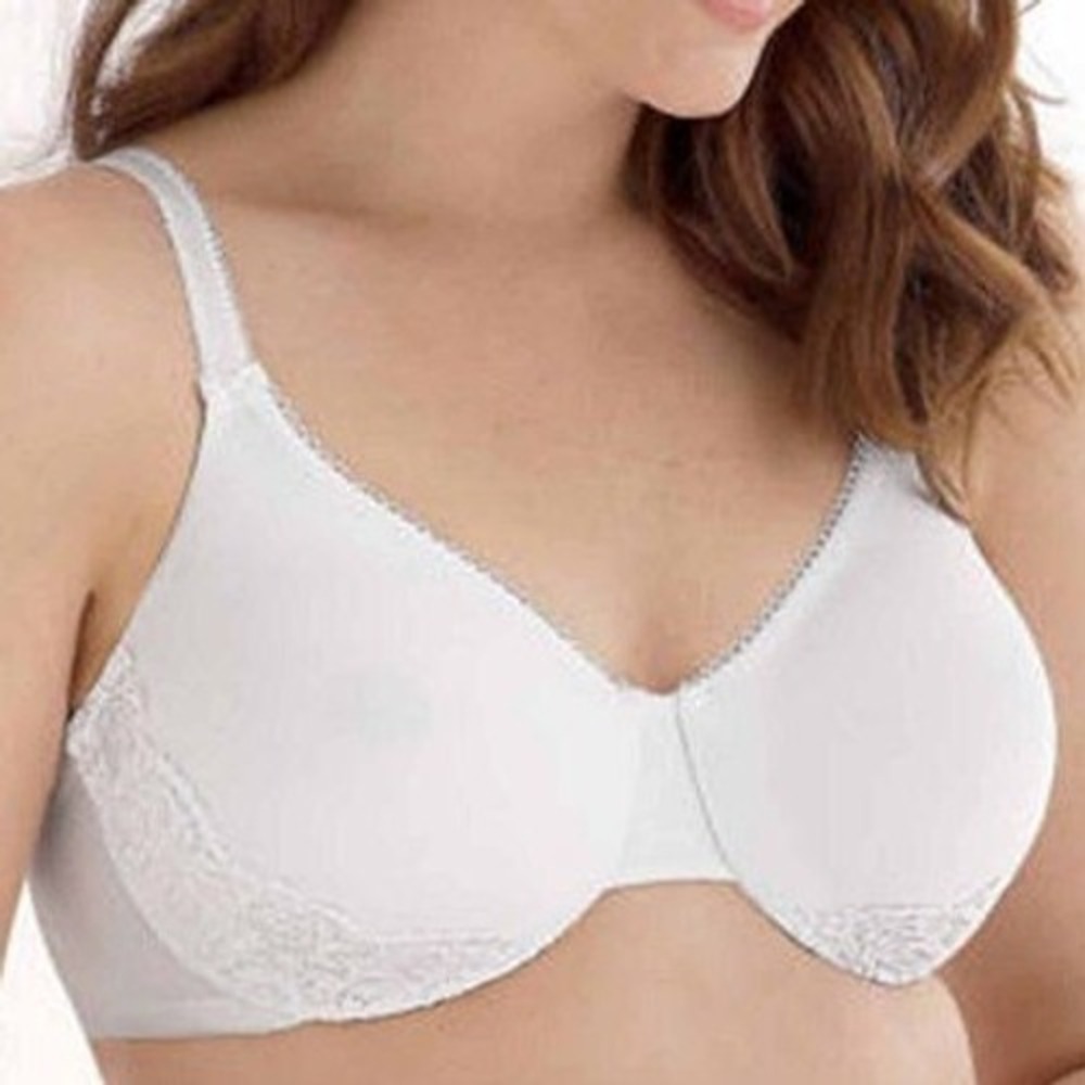 Olga Womens Luxury Lift Underwire Bra White 38DD Lace Trim Full-Coverage NWT
